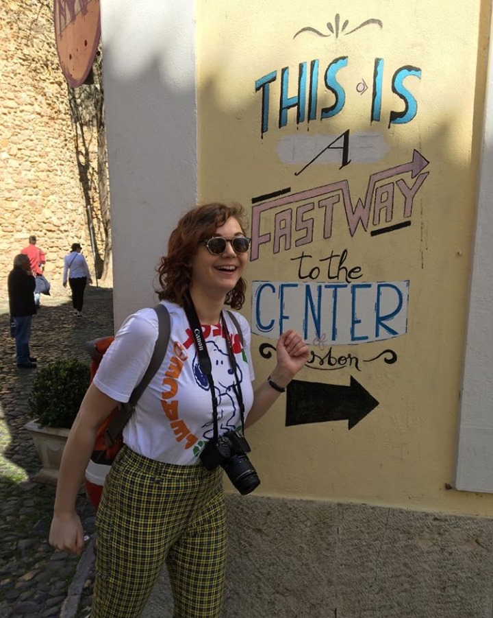 Me stood in front of: This is a fast way to the centre of Lisbon